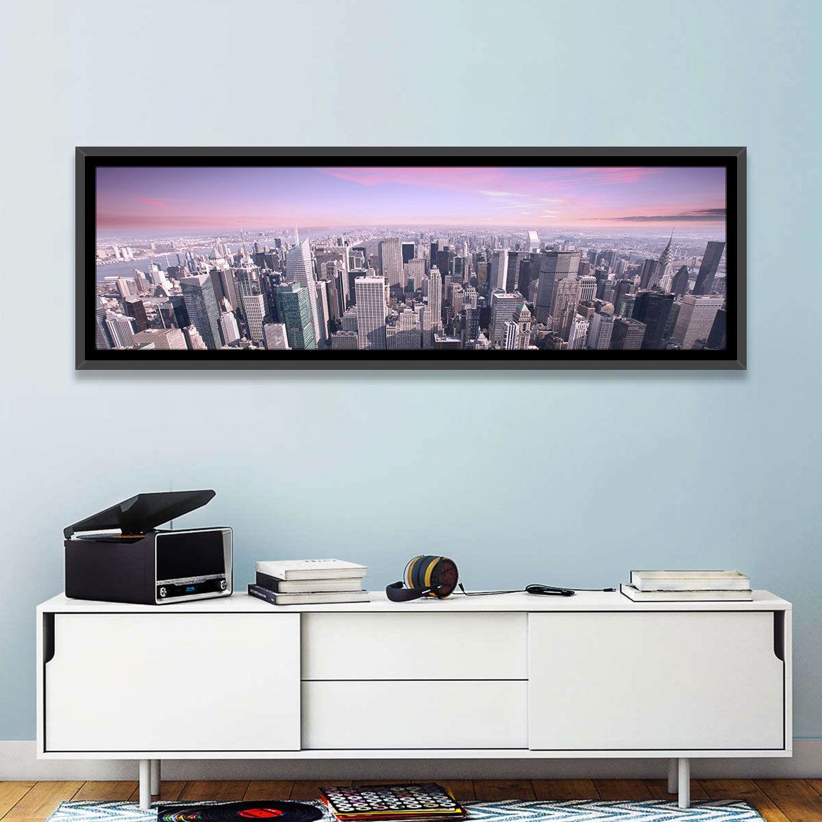 Midtown Manhattan Skyline in Purple Haze Wall Art