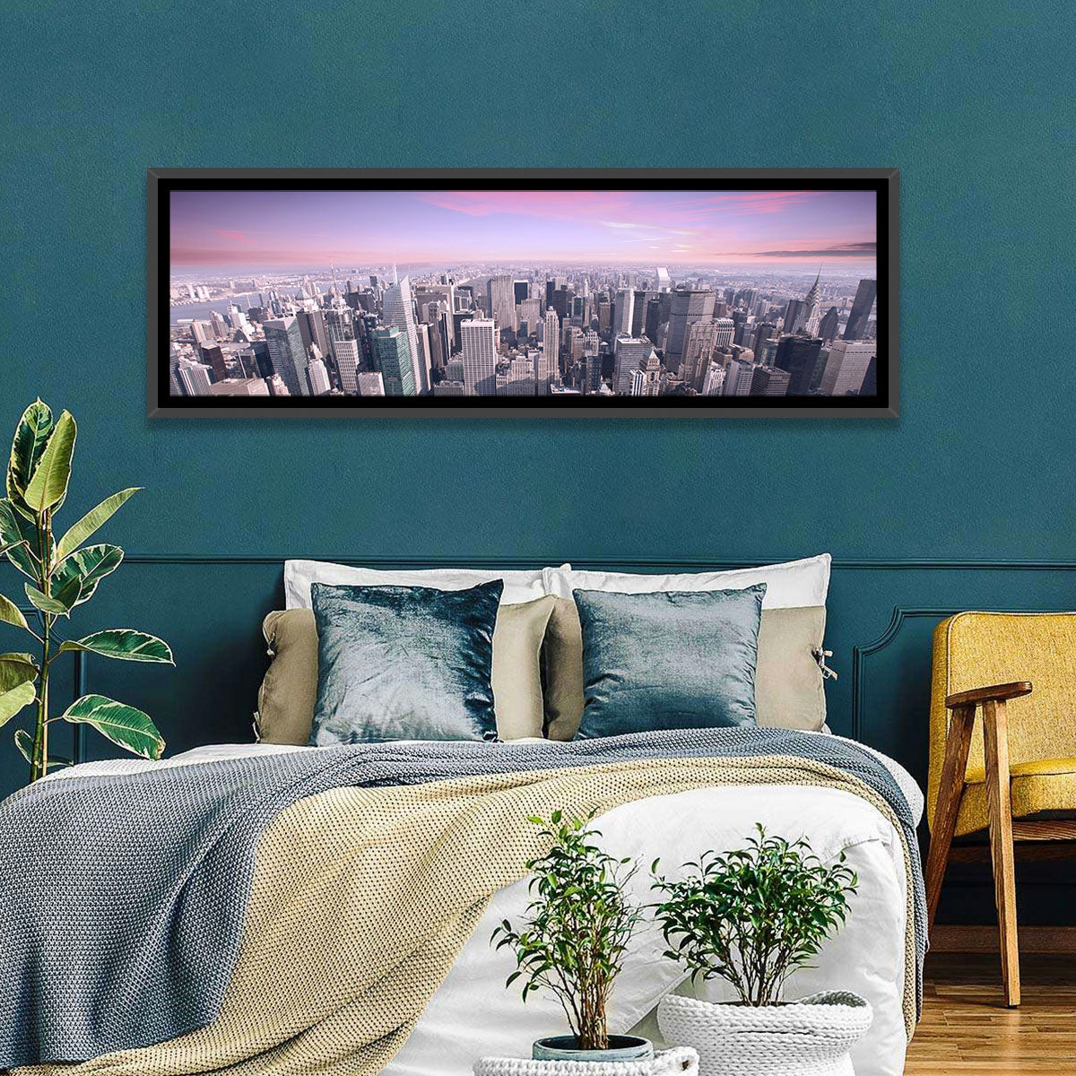 Midtown Manhattan Skyline in Purple Haze Wall Art