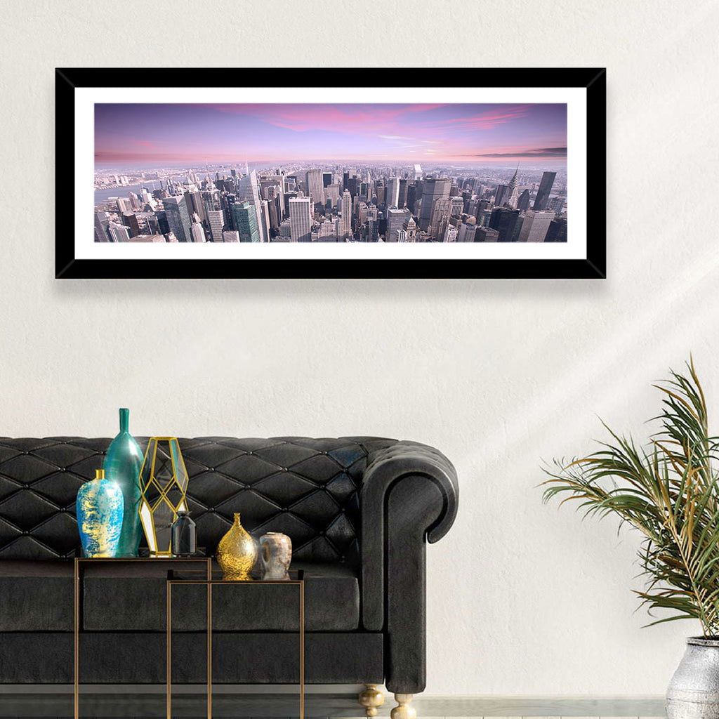 Midtown Manhattan Skyline in Purple Haze Wall Art