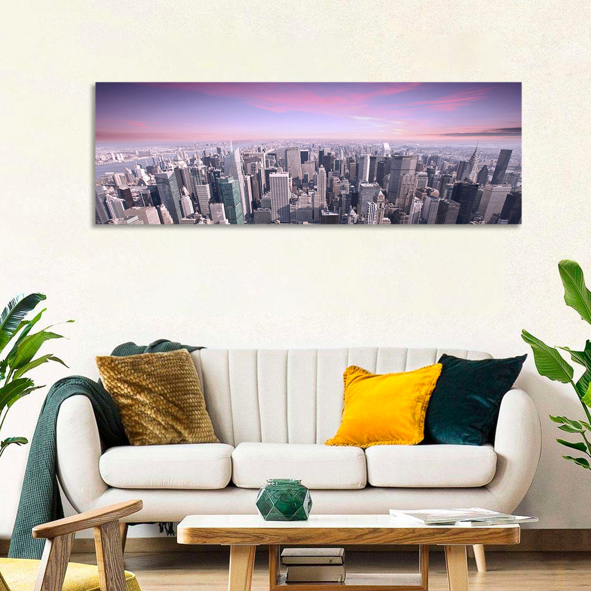 Midtown Manhattan Skyline in Purple Haze Wall Art