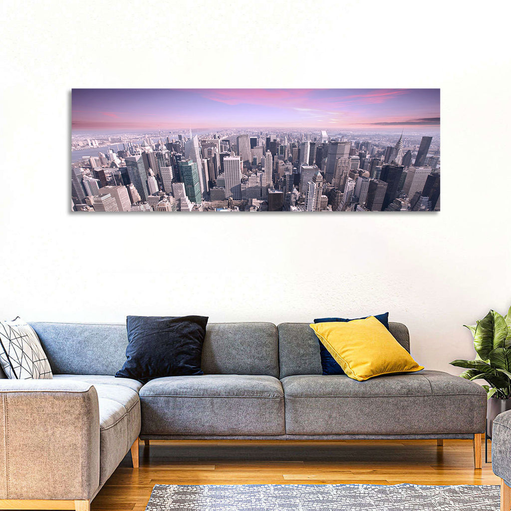 Midtown Manhattan Skyline in Purple Haze Wall Art
