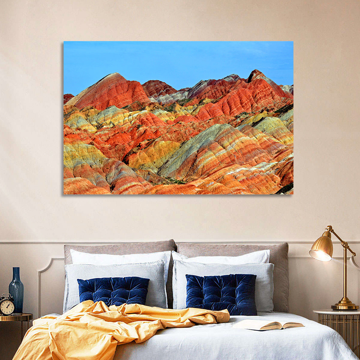 Mount Danxia Wall Art in a room, landscape