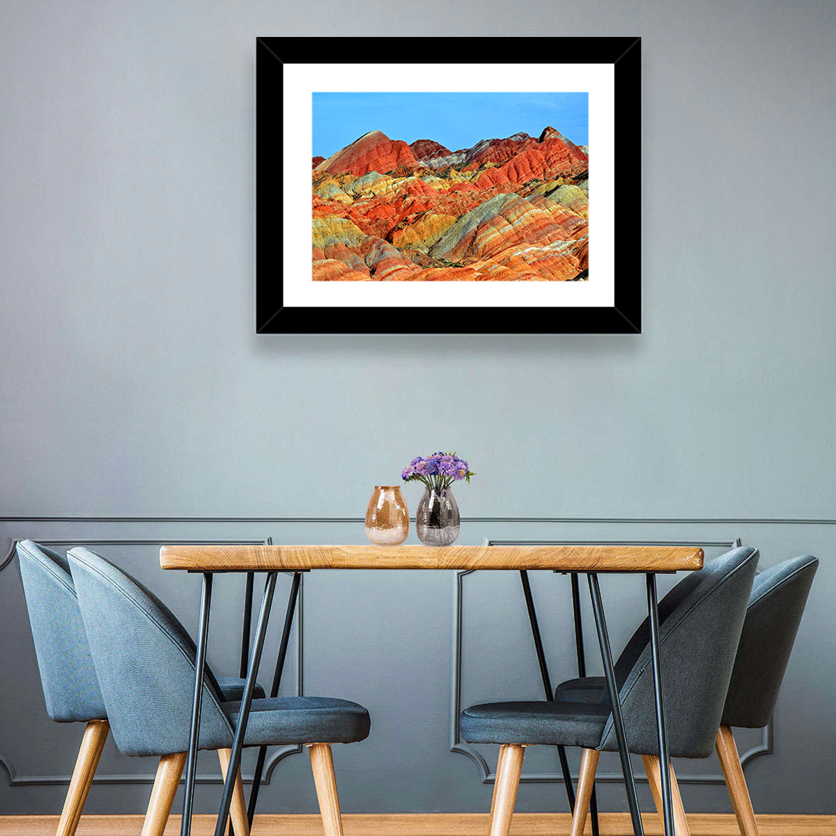 Mount Danxia Wall Art in a room, landscape