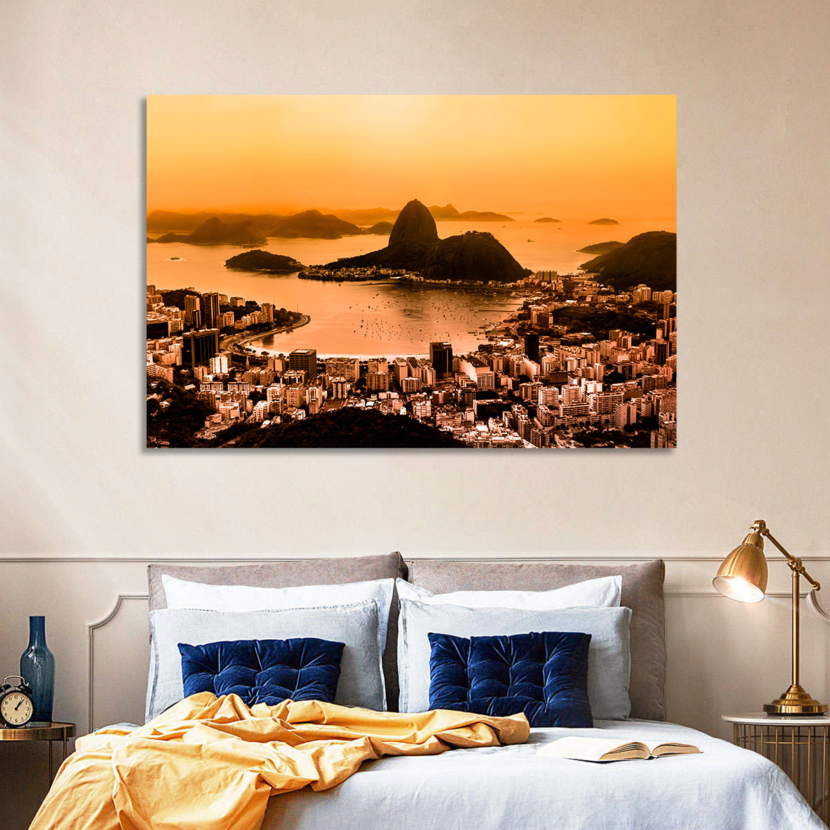 Sugarloaf Over Guanabara Bay Wall Art in a room, landscape