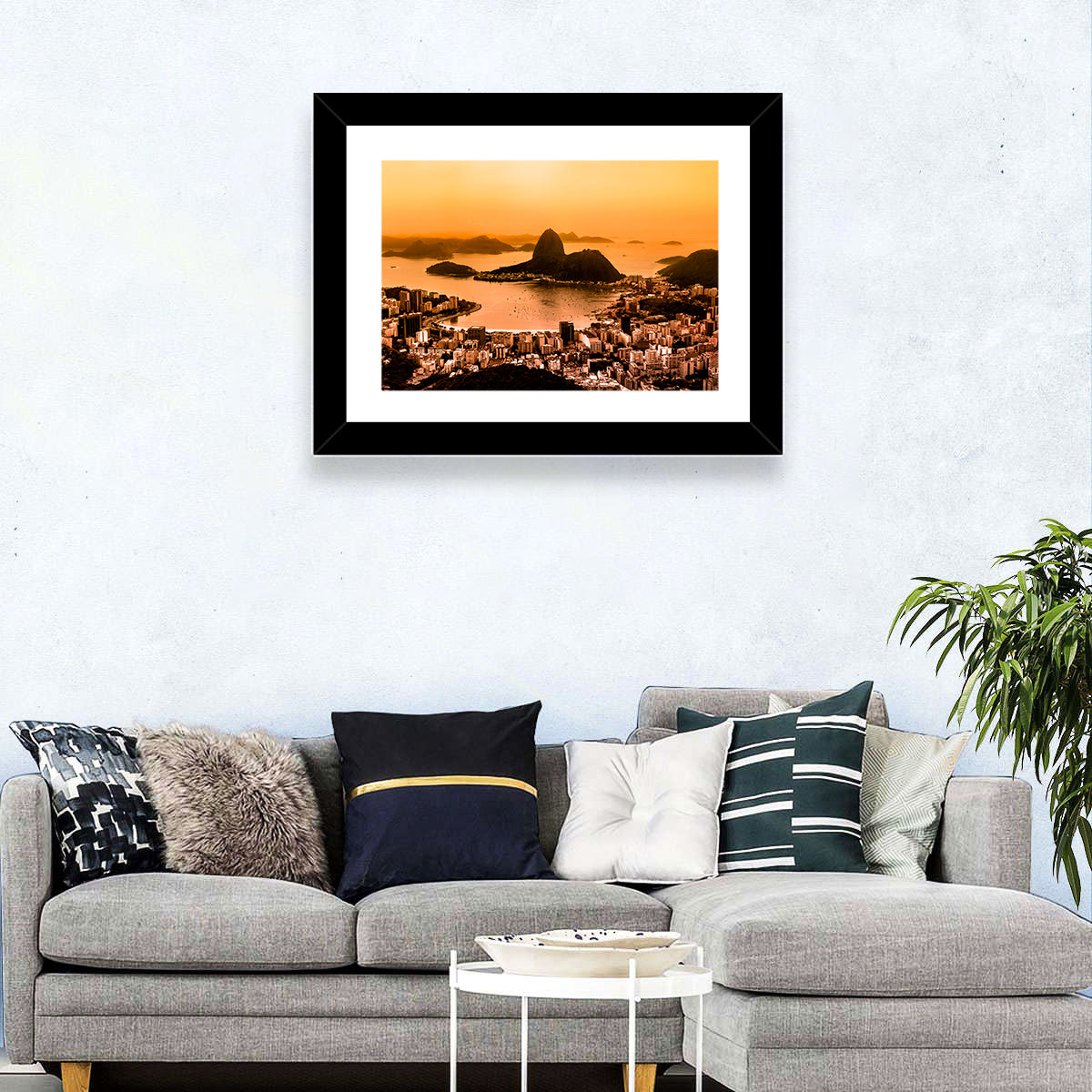 Sugarloaf Over Guanabara Bay Wall Art in a room, landscape