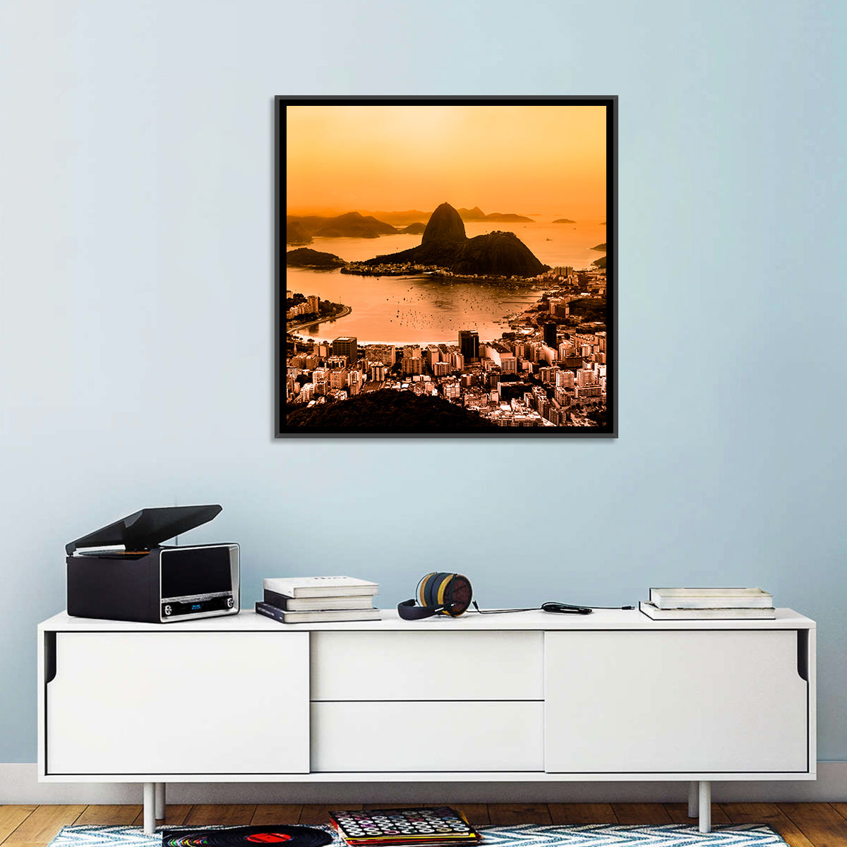 Sugarloaf Over Guanabara Bay Wall Art in a room, landscape