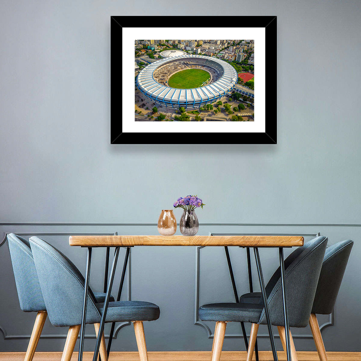 Maracanã Stadium Aerial View Wall Art in a room, landscape
