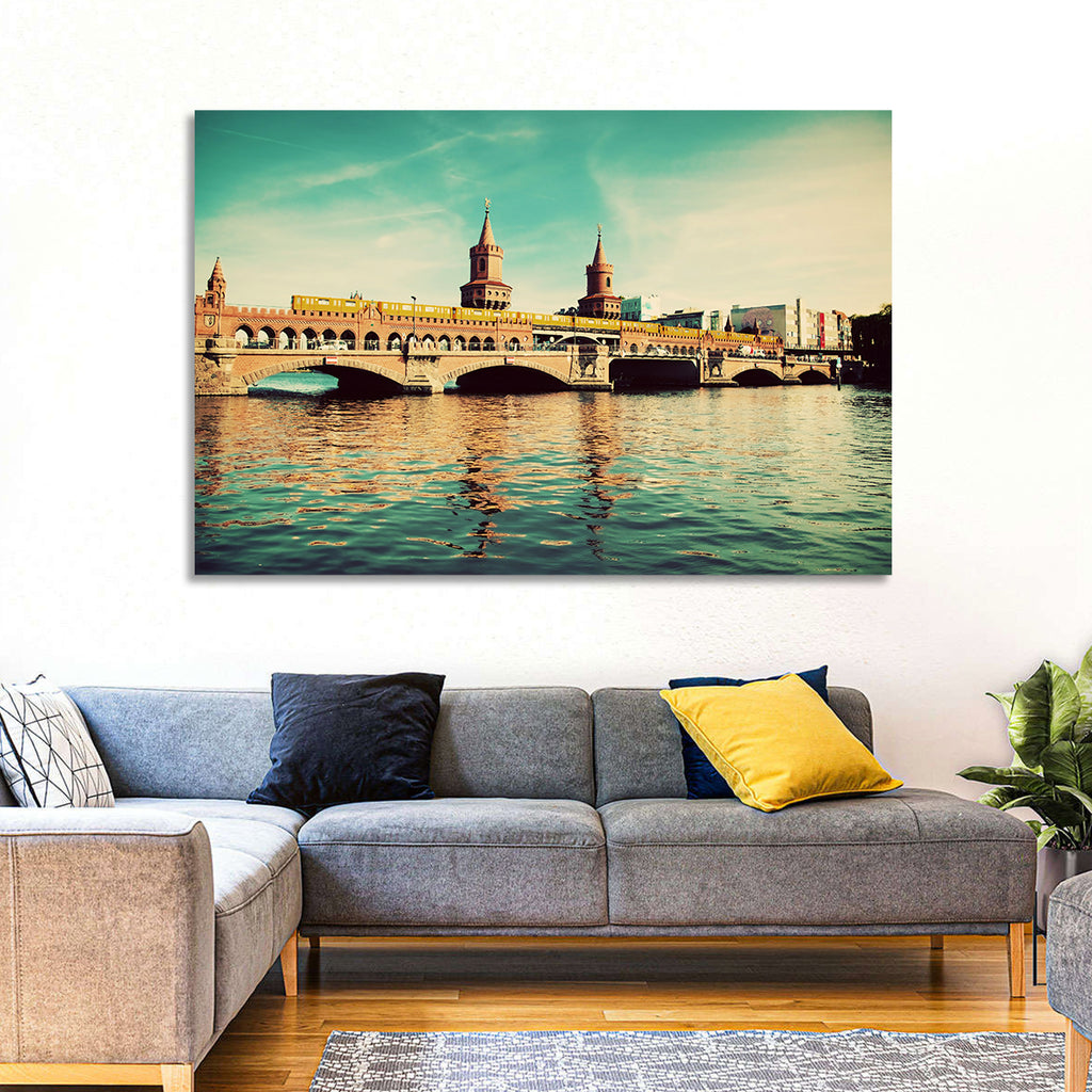 Oberbaum Bridge with Yellow Train Wall Art