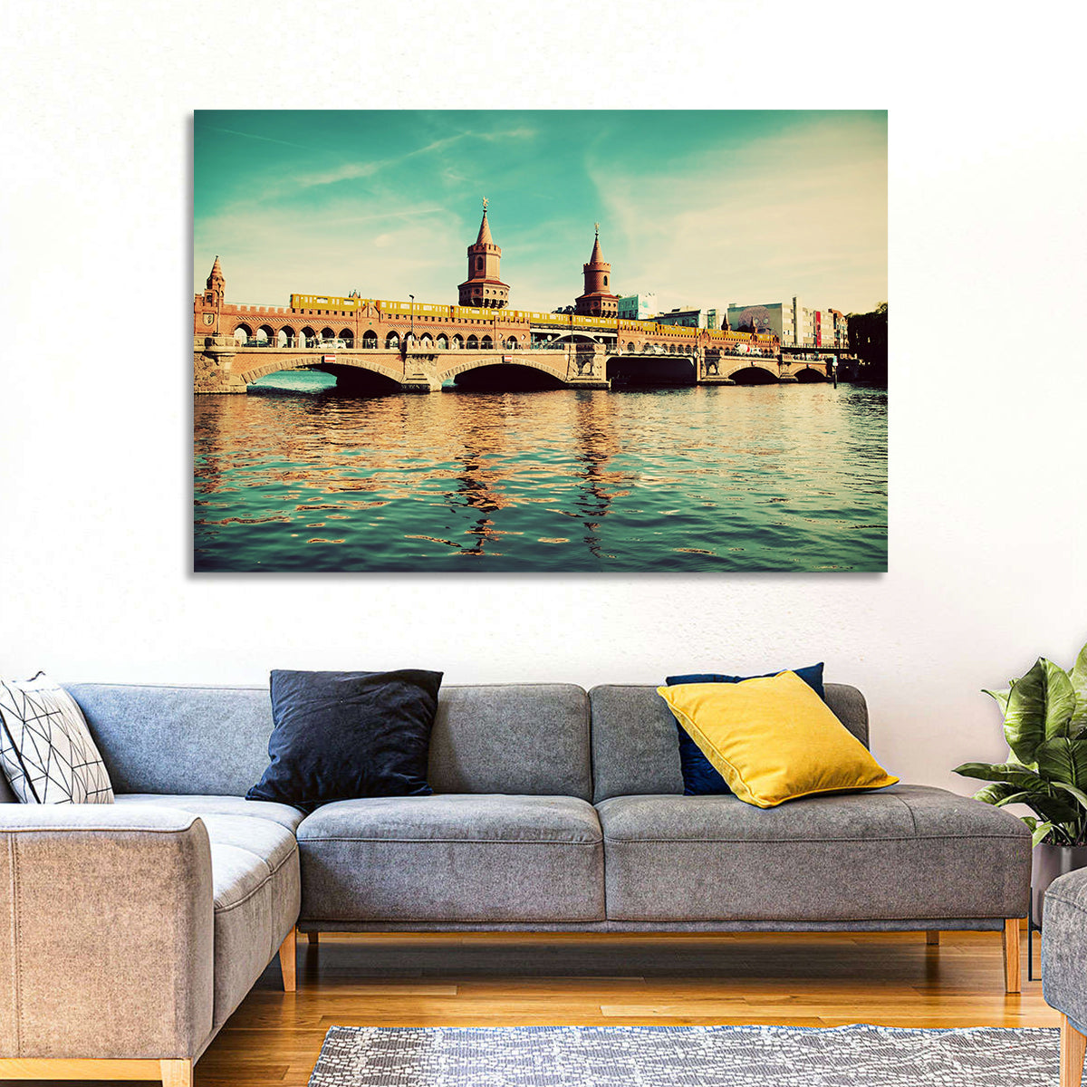 Oberbaum Bridge with Yellow Train Wall Art