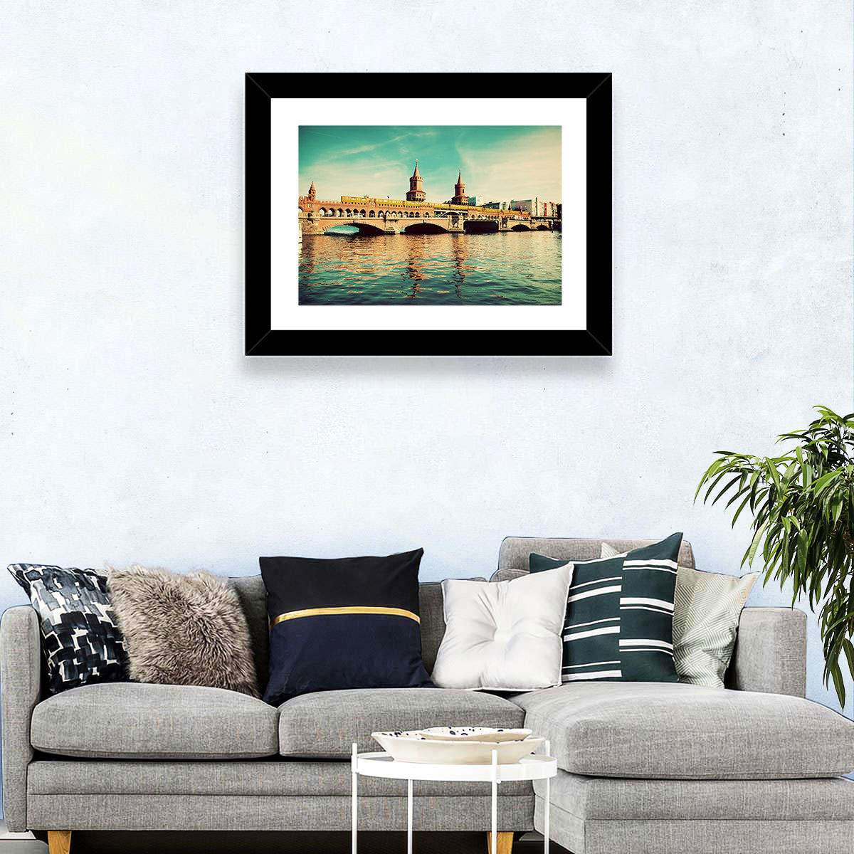 Oberbaum Bridge with Yellow Train Wall Art