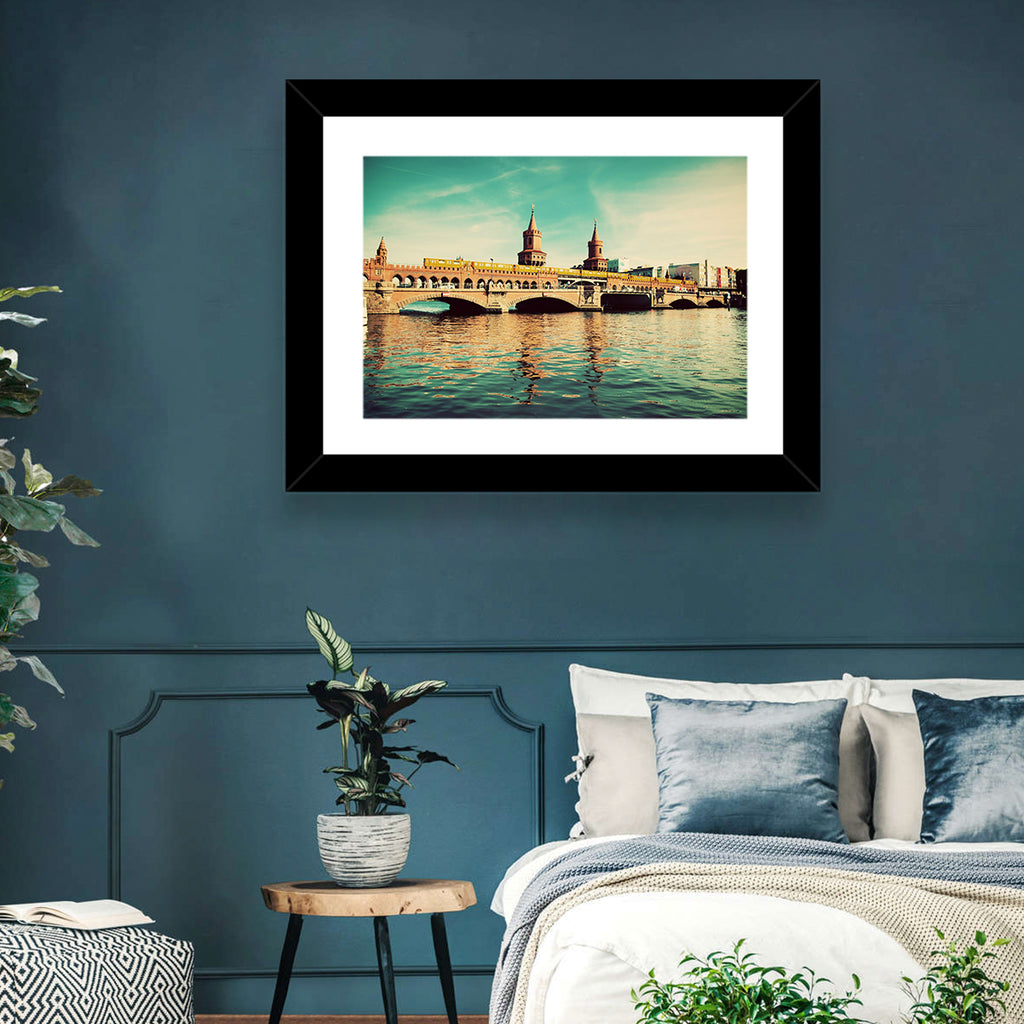 Oberbaum Bridge with Yellow Train Wall Art