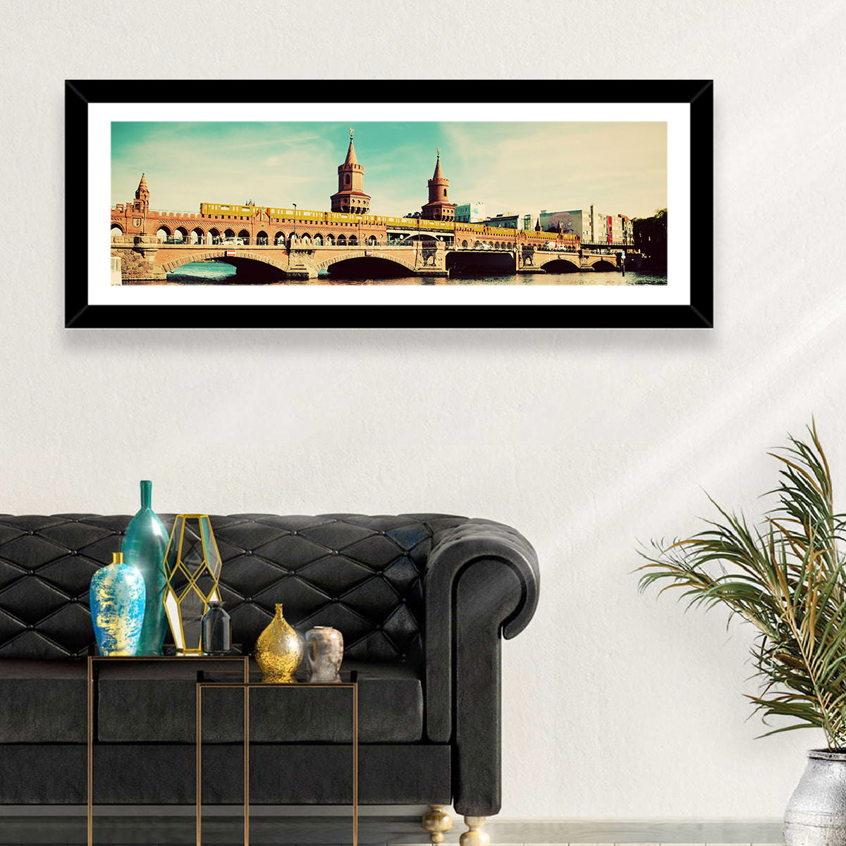 Oberbaum Bridge with Yellow Train Wall Art