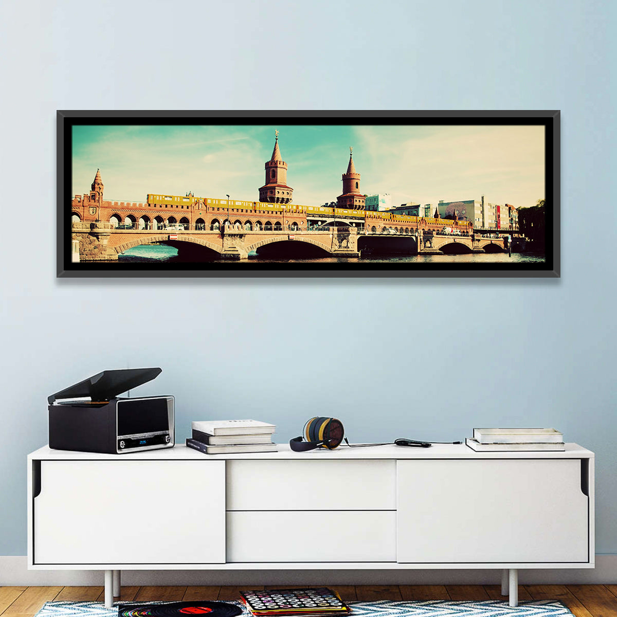 Oberbaum Bridge with Yellow Train Wall Art