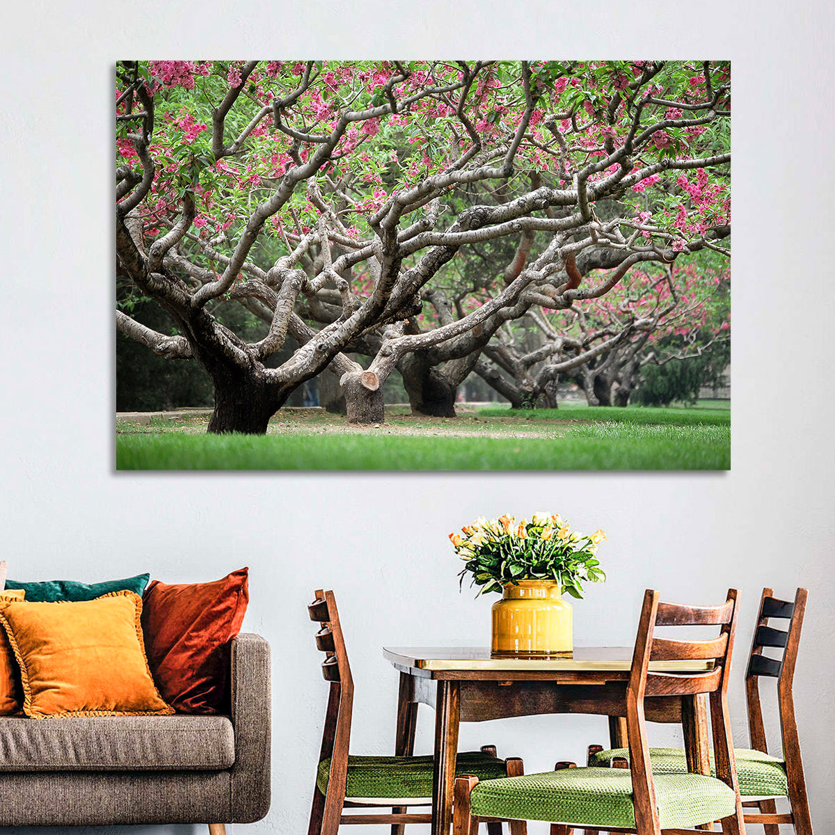 Peach Orchard in Bloom Wall Art