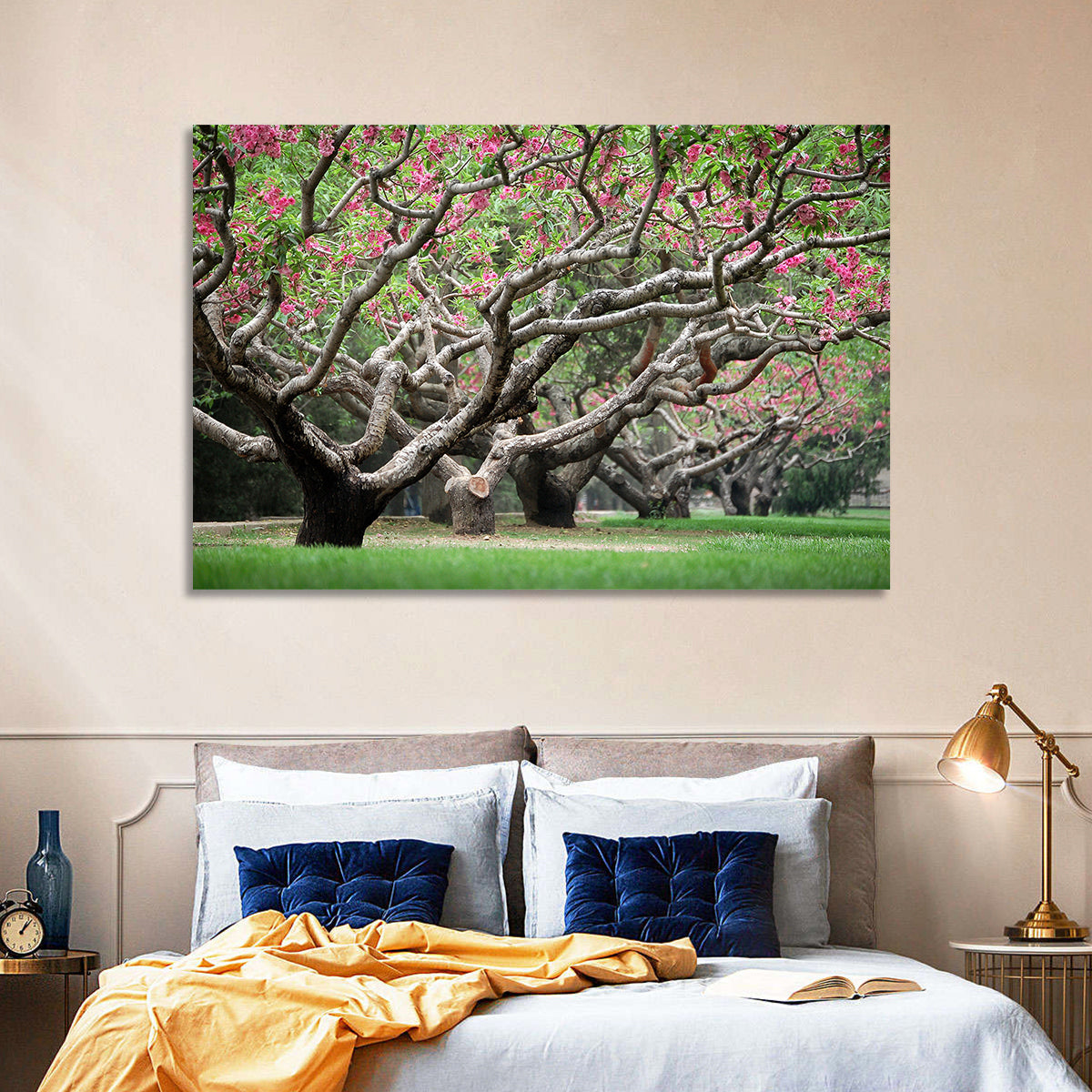 Peach Orchard in Bloom Wall Art