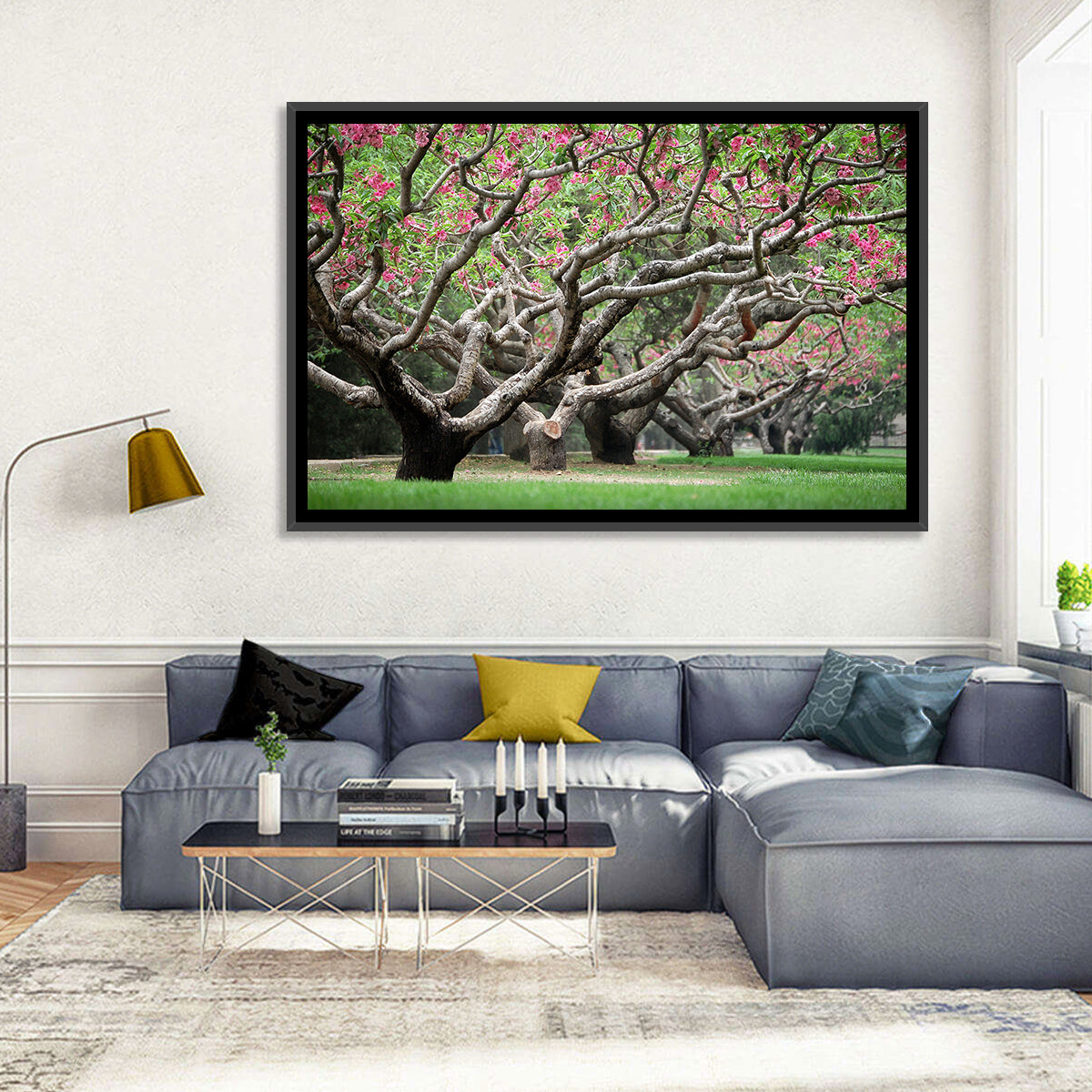 Peach Orchard in Bloom Wall Art