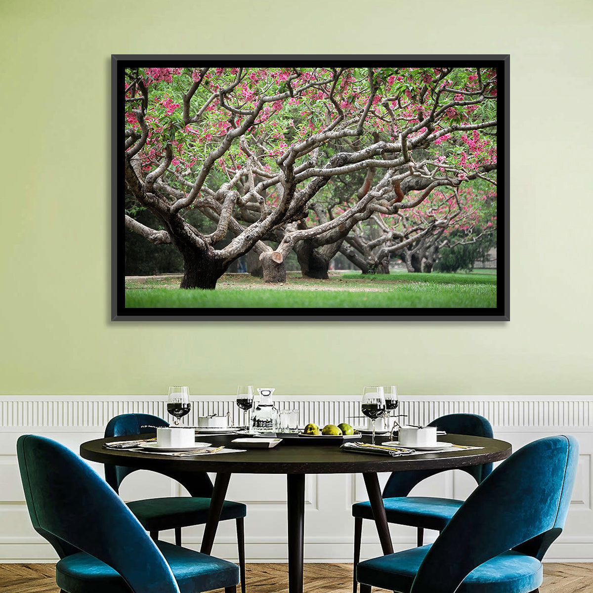 Peach Orchard in Bloom Wall Art