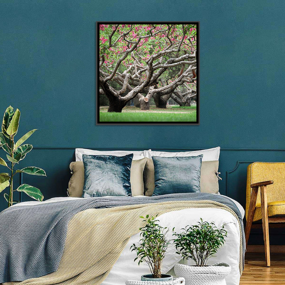 Peach Orchard in Bloom Wall Art