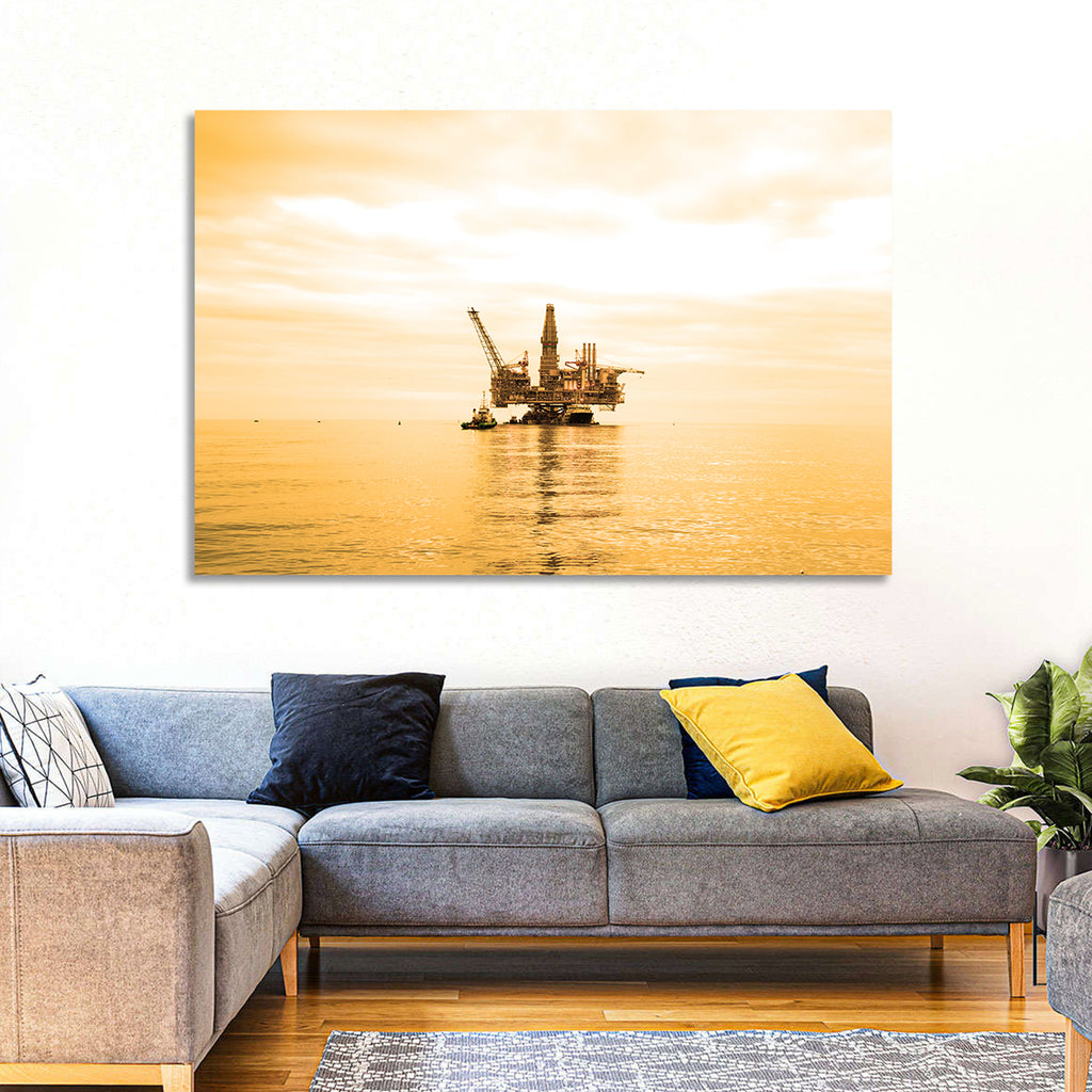 Golden Hour Oil Rig Wall Art