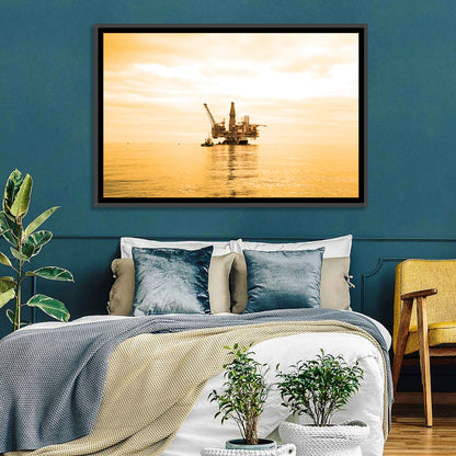 Oil Rig Sunset Wall Art