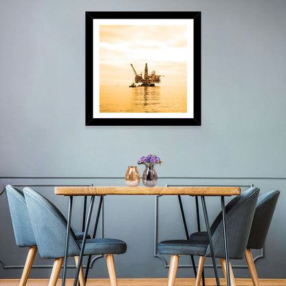 Oil Rig Sunset Wall Art