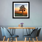 Misty Meadow Sunrise with Lone Tree Wall Art