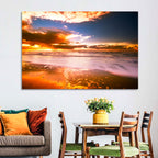 Golden Hour Beach Sunset Wall Art