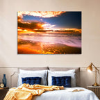 Golden Hour Beach Sunset Wall Art