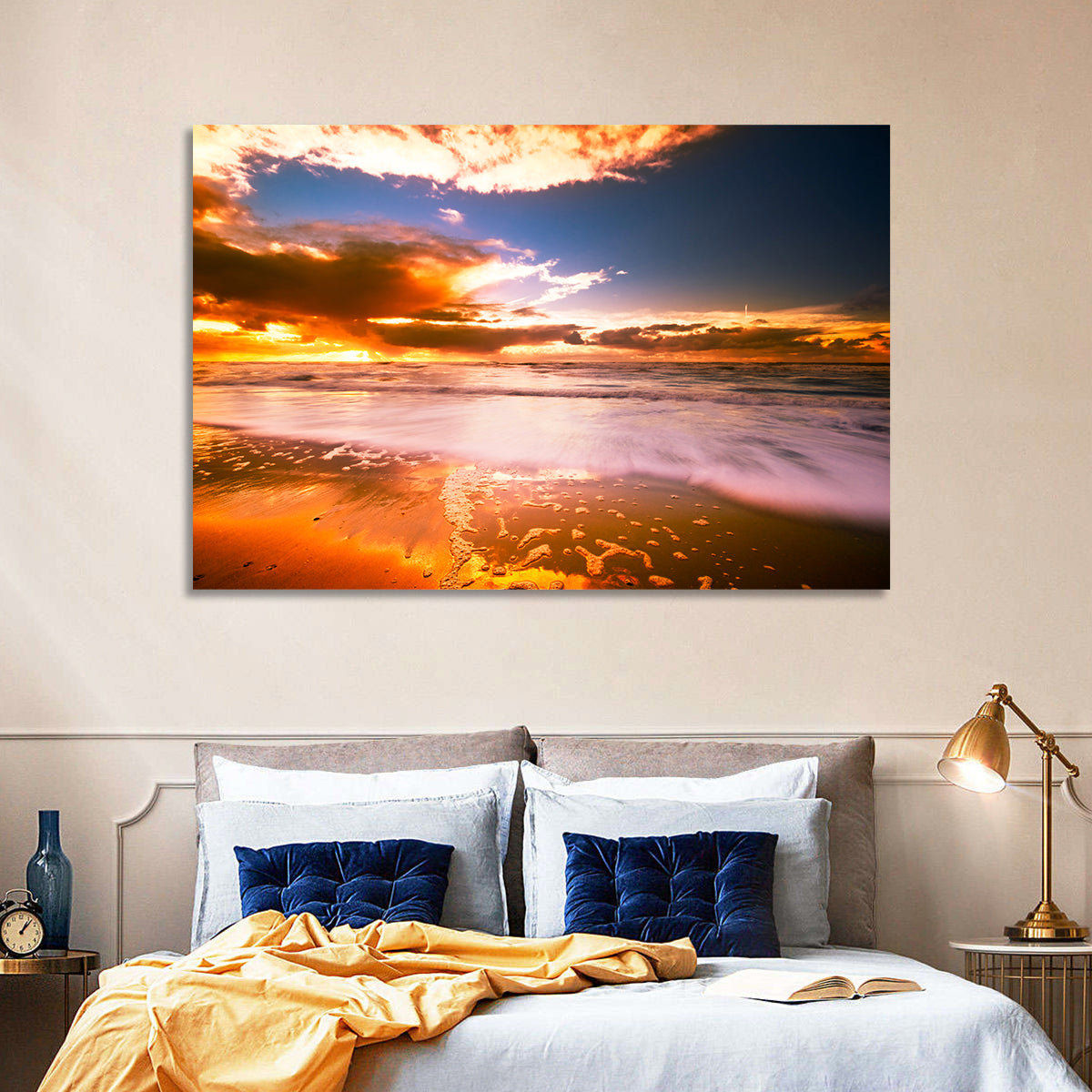 Golden Hour Beach Sunset Wall Art
