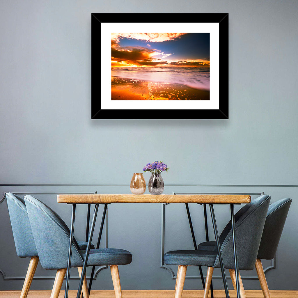 Golden Hour Beach Sunset Wall Art