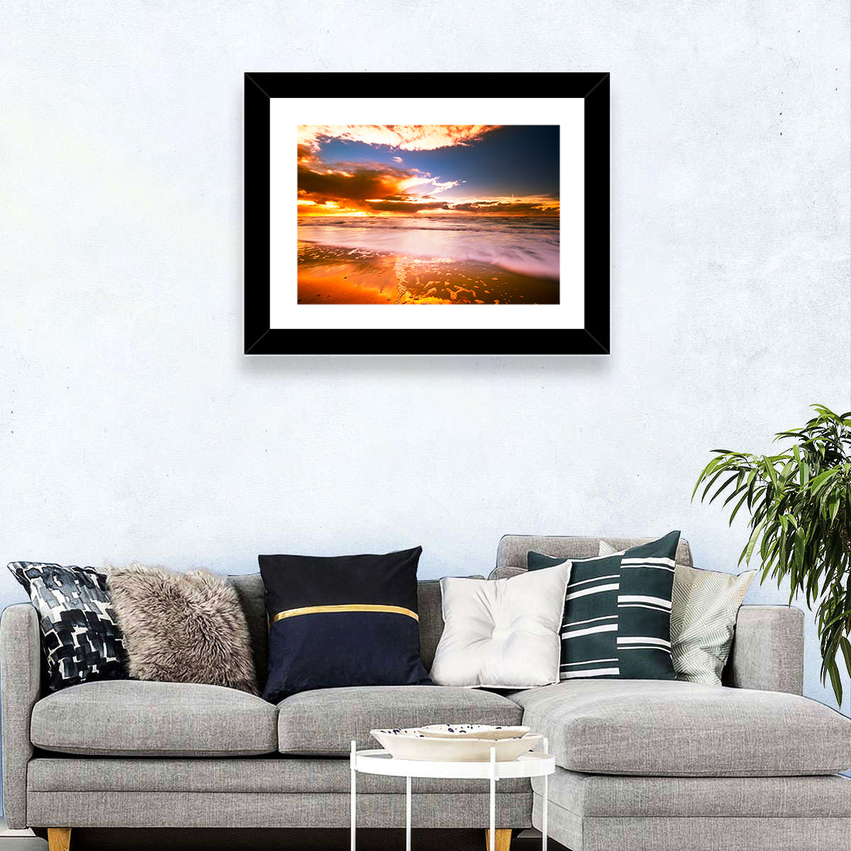 Golden Hour Beach Sunset Wall Art