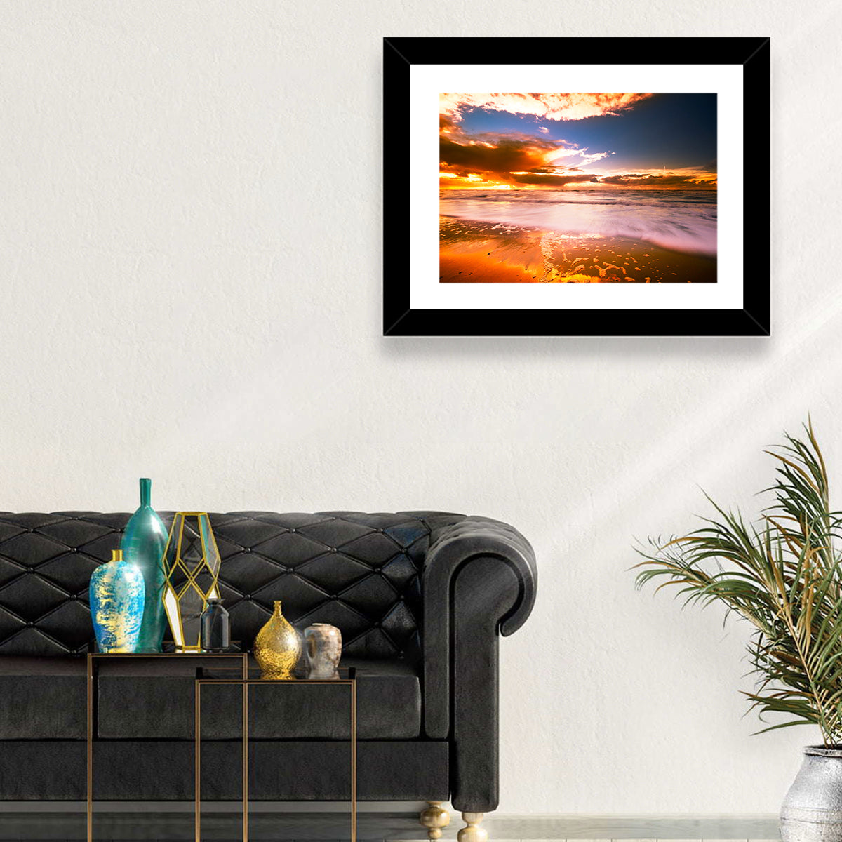 Golden Hour Beach Sunset Wall Art