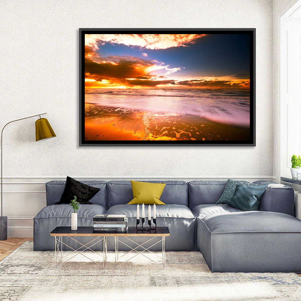 Golden Hour Beach Sunset Wall Art