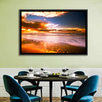 Golden Hour Beach Sunset Wall Art
