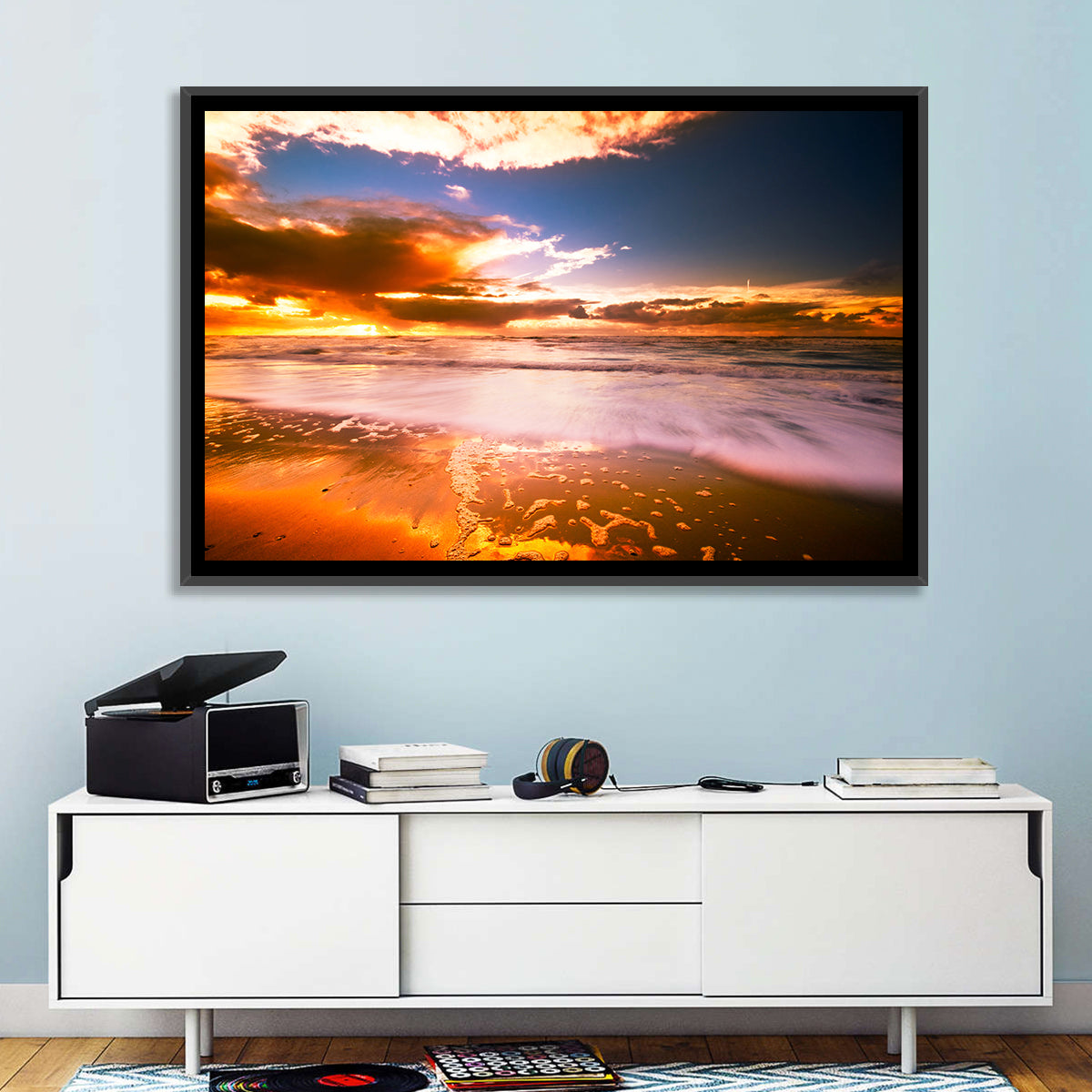 Golden Hour Beach Sunset Wall Art