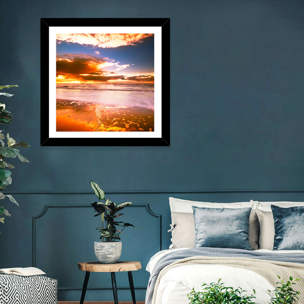 Golden Hour Beach Sunset Wall Art