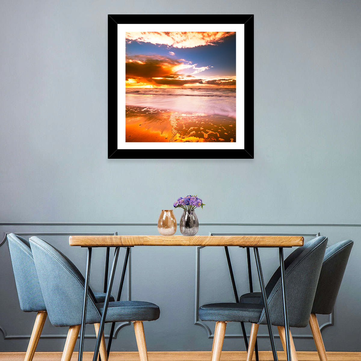 Golden Hour Beach Sunset Wall Art