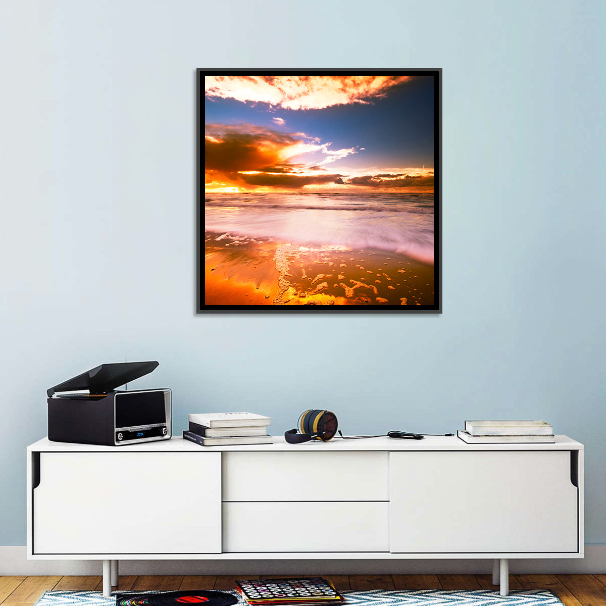 Golden Hour Beach Sunset Wall Art