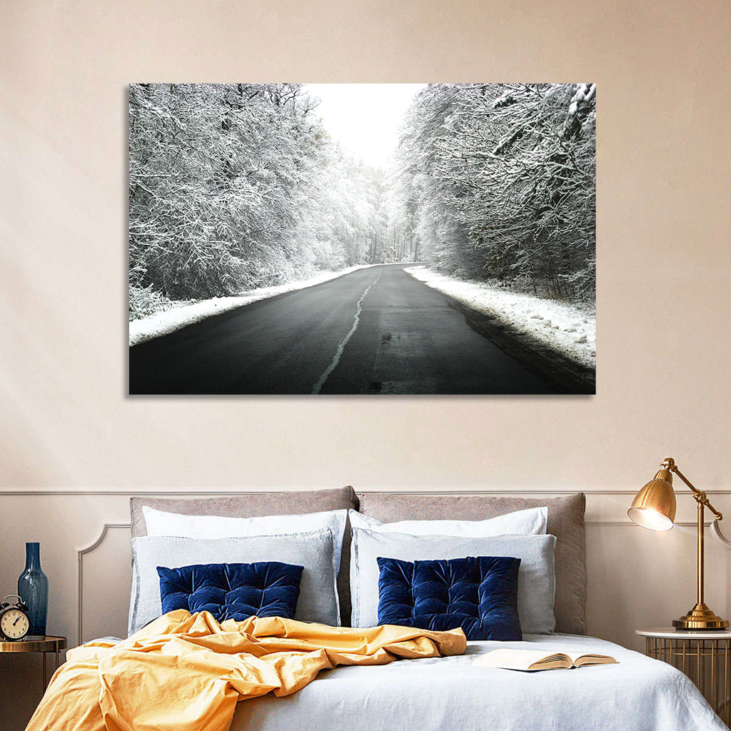 Glowing Winter Road Wall Art