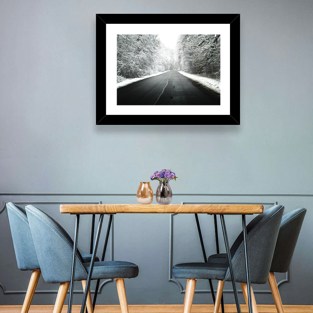 Glowing Winter Road Wall Art