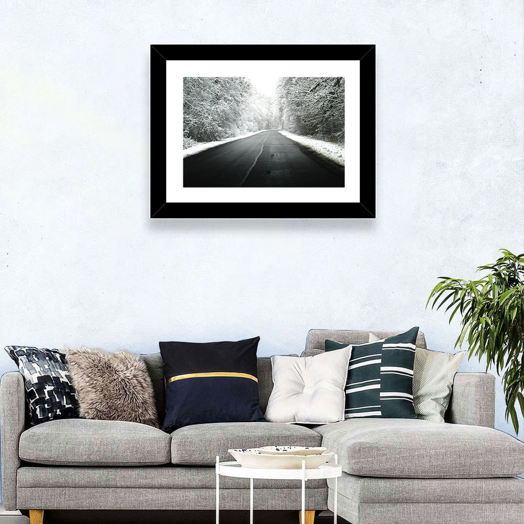 Glowing Winter Road Wall Art