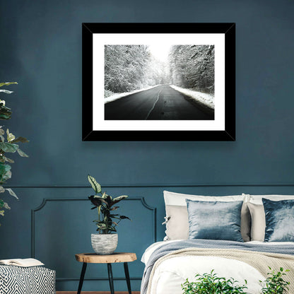 Foggy Winter Road Wall Art