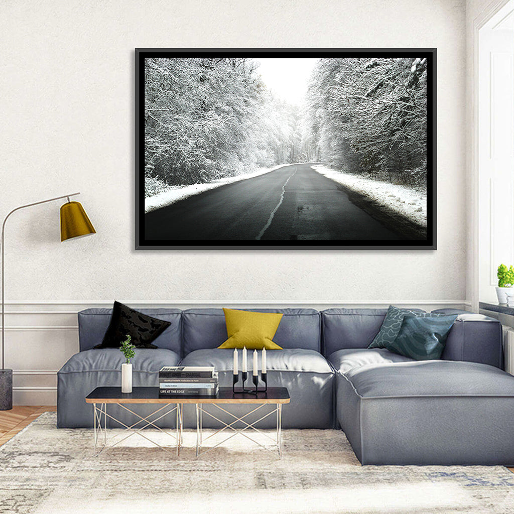 Glowing Winter Road Wall Art
