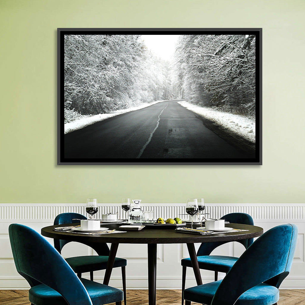 Glowing Winter Road Wall Art