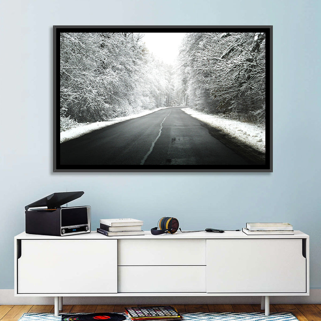 Glowing Winter Road Wall Art
