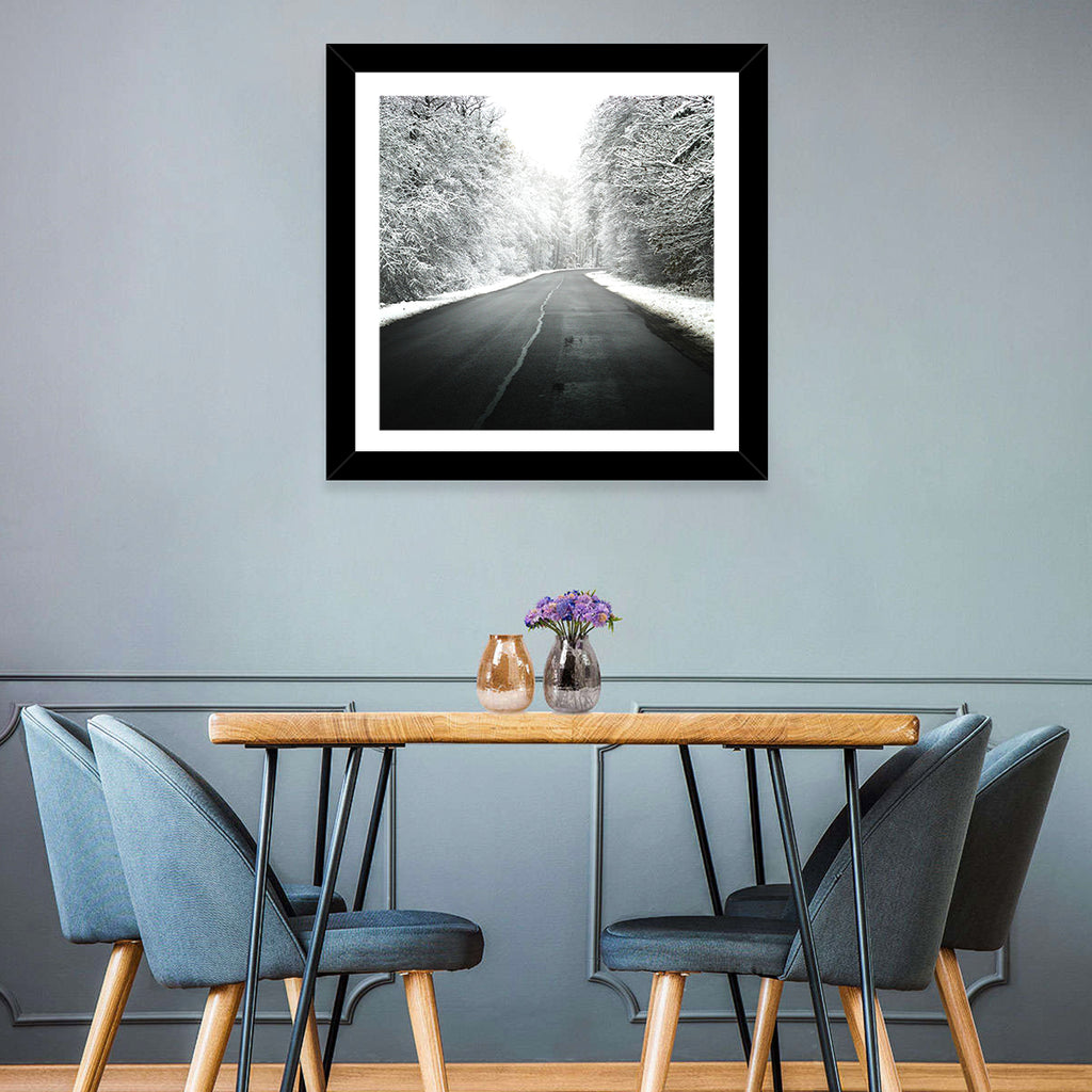 Glowing Winter Road Wall Art