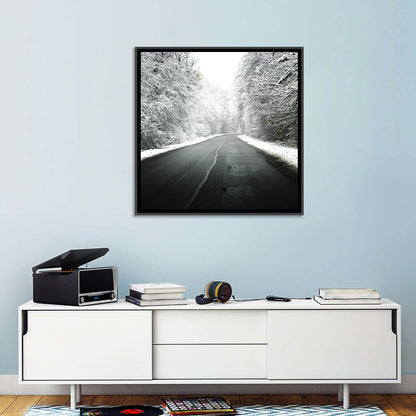 Foggy Winter Road Wall Art