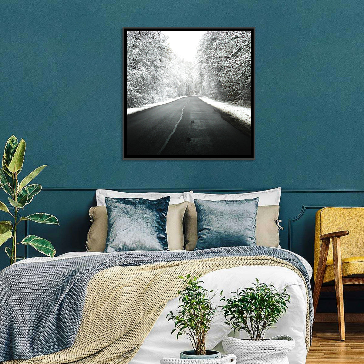 Foggy Winter Road Wall Art