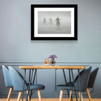 Silhouetted Horse Riders in Mist Wall Art