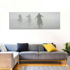 Silhouetted Horse Riders in Mist Wall Art